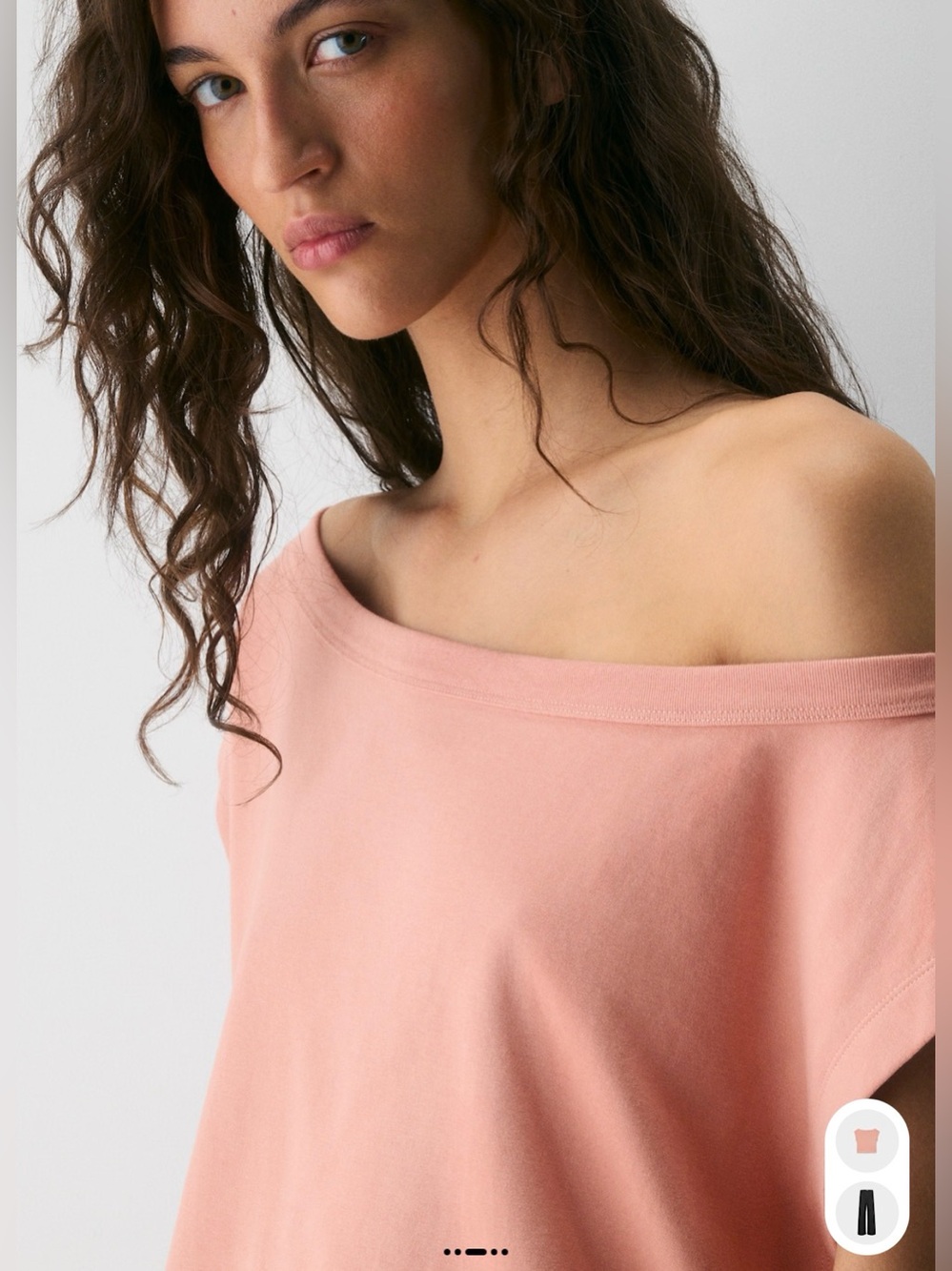 Aritzia - Babaton Interlock Cotton, Off-Shoulder top, soft pink LARGE